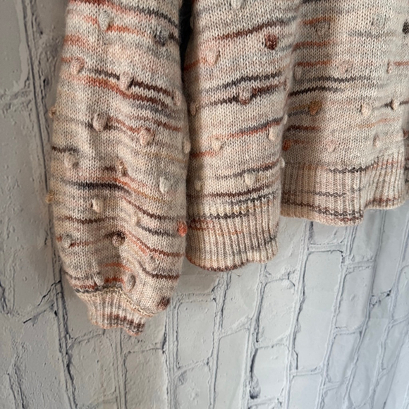 LOFT wool-blend Mock Neck Popcorn Stripe Sweater - Picture 4 of 8